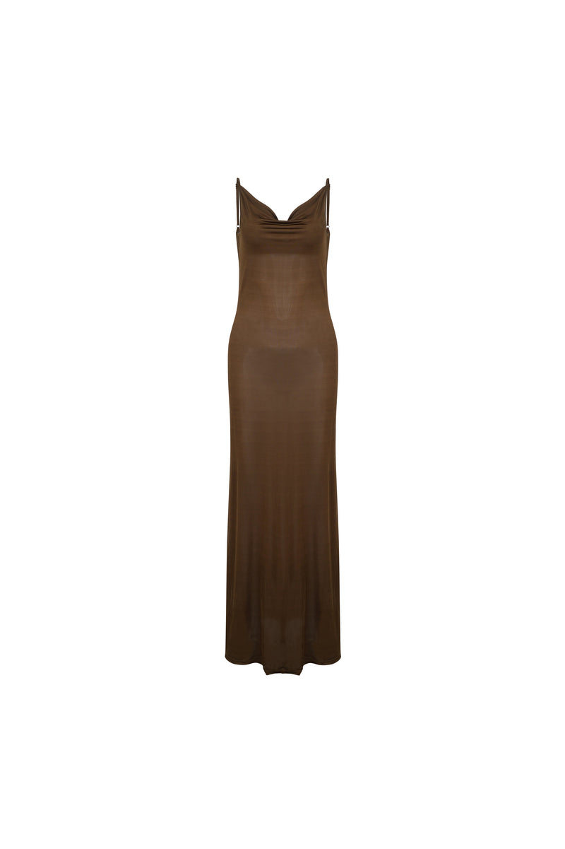 AIMEE SATIN-SILK LONG DRESS