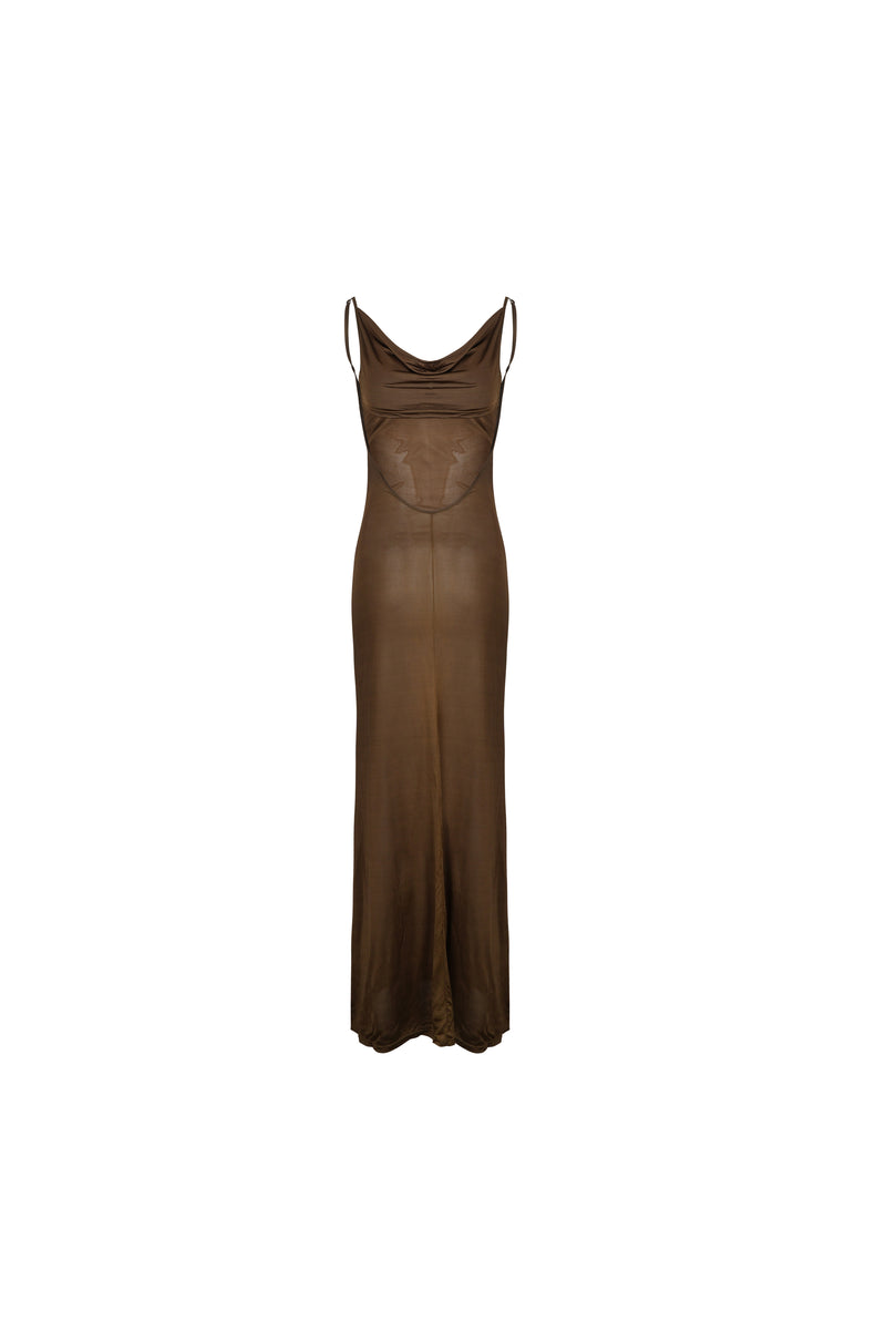 AIMEE SATIN-SILK LONG DRESS